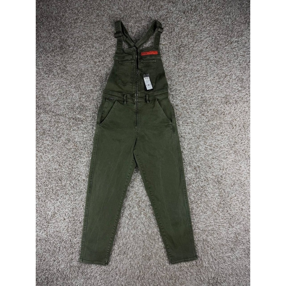 G-Star RAW Women's Slim Olive Green Denim Dungaree Jumpsuit Size M